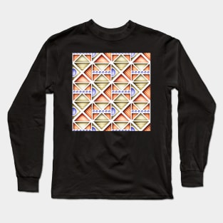 Geometric Pattern, Triangular Motifs Long Sleeve T-Shirt